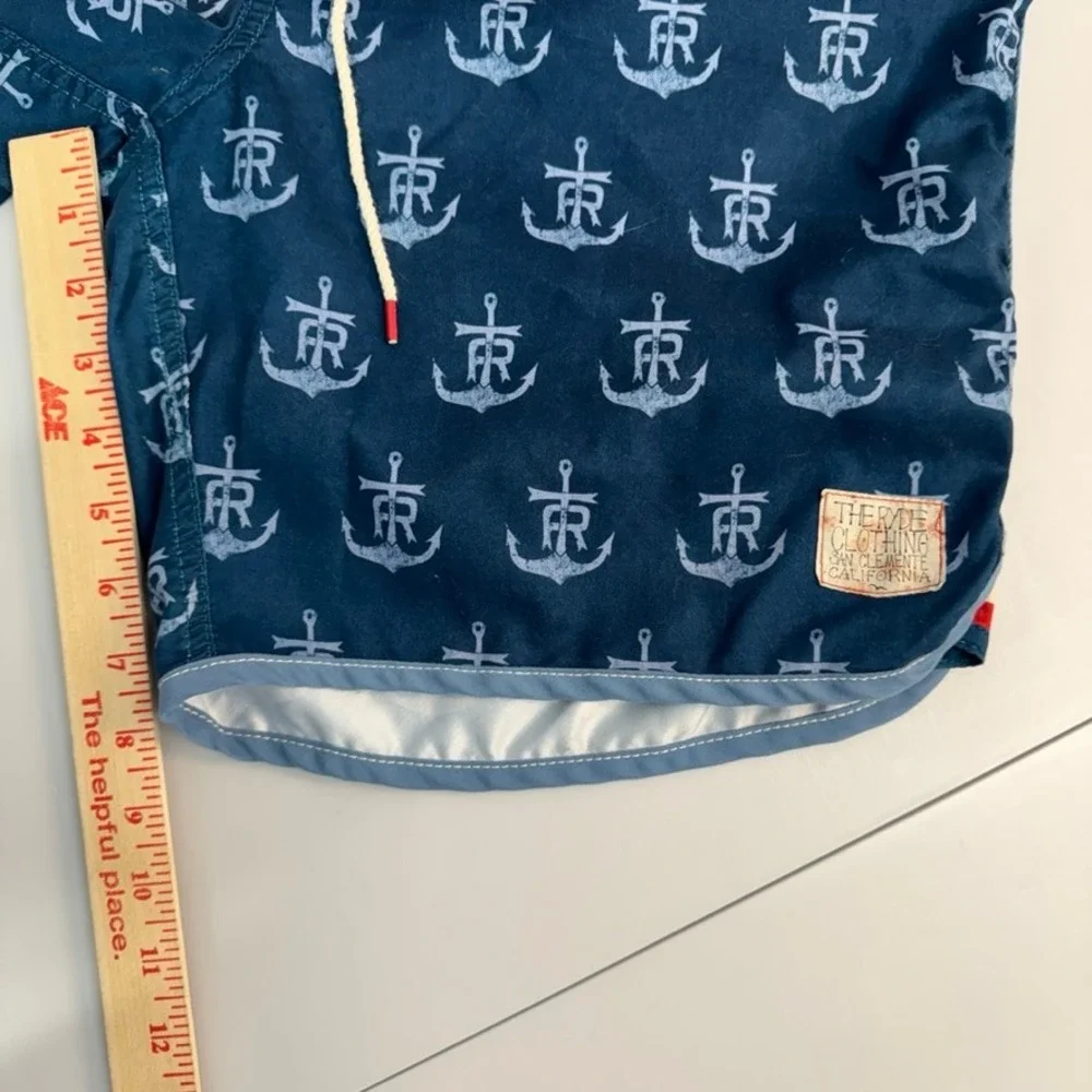 The Ryde Surf Clothing Mens Board Shorts Navy Blue Anchor Print Size 34 M101PRDE